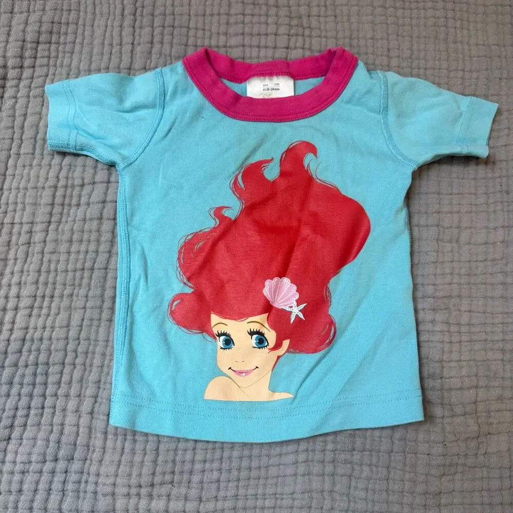 Disney Hanna Andersson Little Mermaid Ariel PJs Pajama Set 18-24 Months